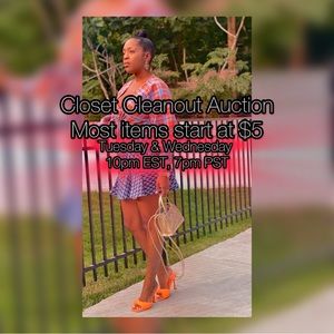 Closet Cleanout Auction Every Tuesday & Wednesday At 10PM EST